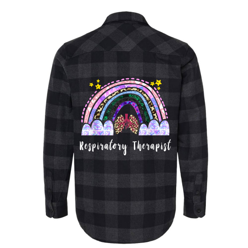 Respiratory Therapist Rainbow Lung Leopard Therapy Flannel Shirt | Artistshot