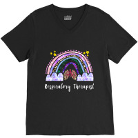 Respiratory Therapist Rainbow Lung Leopard Therapy V-neck Tee | Artistshot