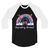 Respiratory Therapist Rainbow Lung Leopard Therapy 3/4 Sleeve Shirt | Artistshot