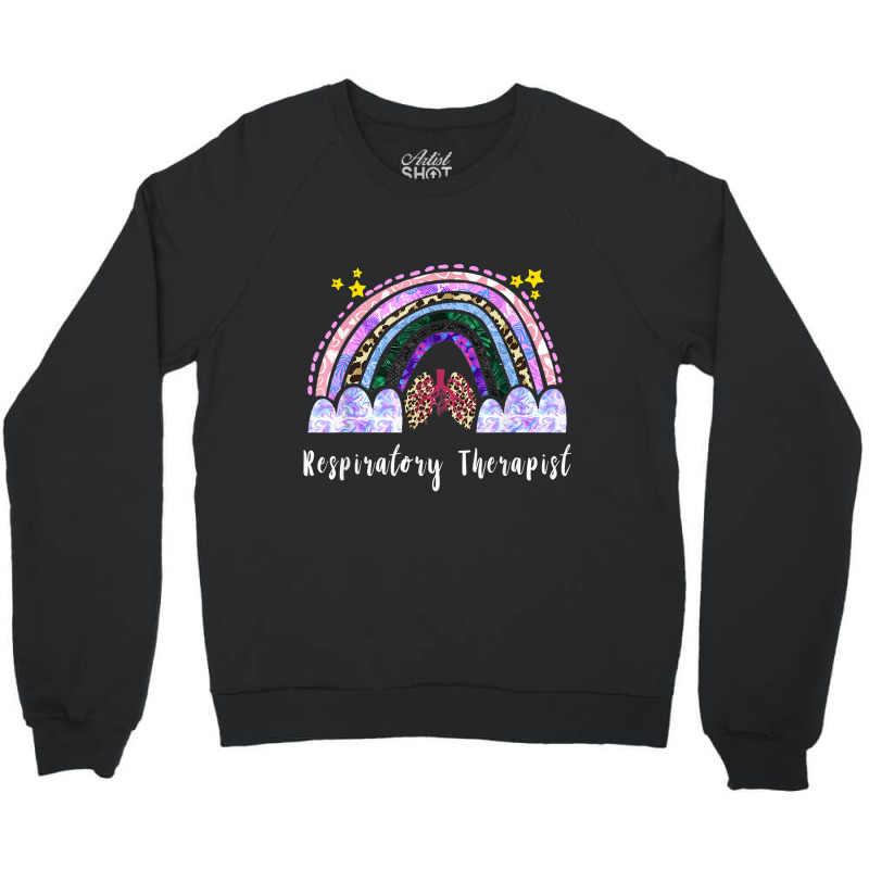 Respiratory Therapist Rainbow Lung Leopard Therapy Crewneck Sweatshirt | Artistshot