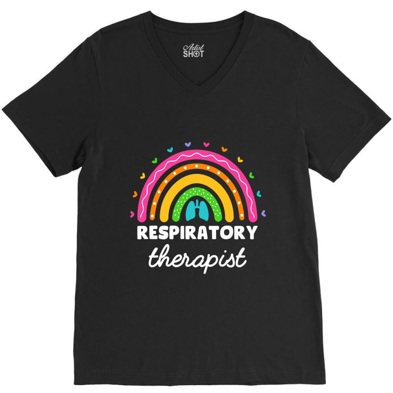 Respiratory Therapist Rainbow Lung Rt Respiratory Therapy Sweatshirt V-neck Tee | Artistshot