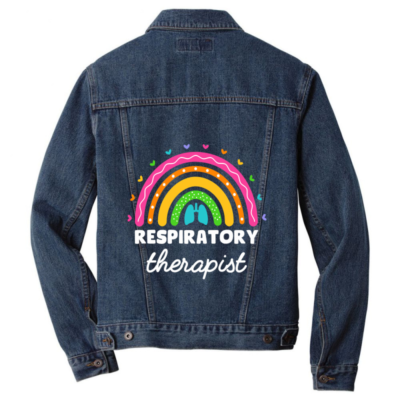 Respiratory Therapist Rainbow Lung Rt Respiratory Therapy Sweatshirt Men Denim Jacket | Artistshot