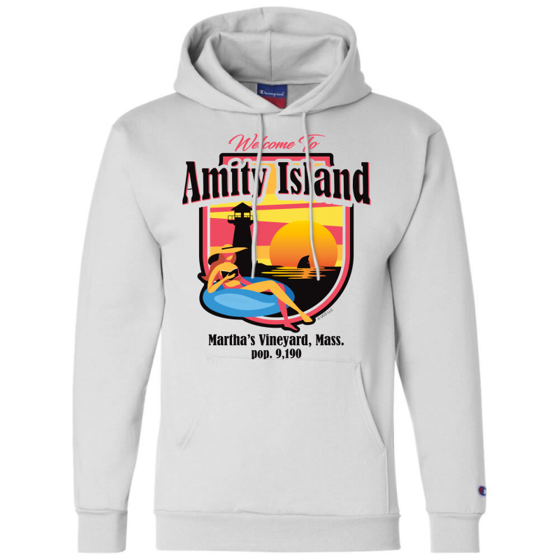 Welcome To Amity Island (universal © Ucs Llc) Champion Hoodie | Artistshot