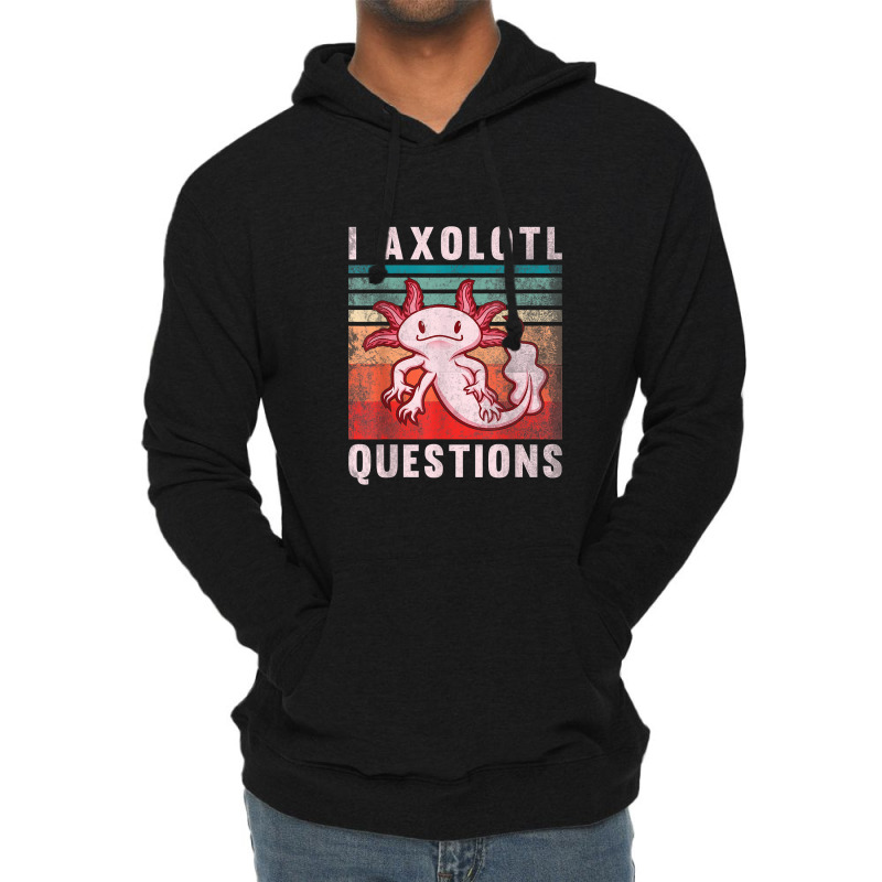 Retro 90s Axolotl Funny I Axolotl Questions Lightweight Hoodie | Artistshot