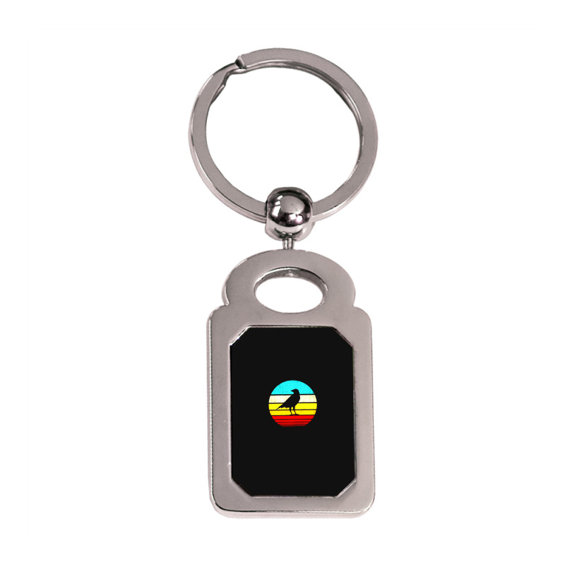 Crow Sunset 1 Silver Rectangle Keychain | Artistshot