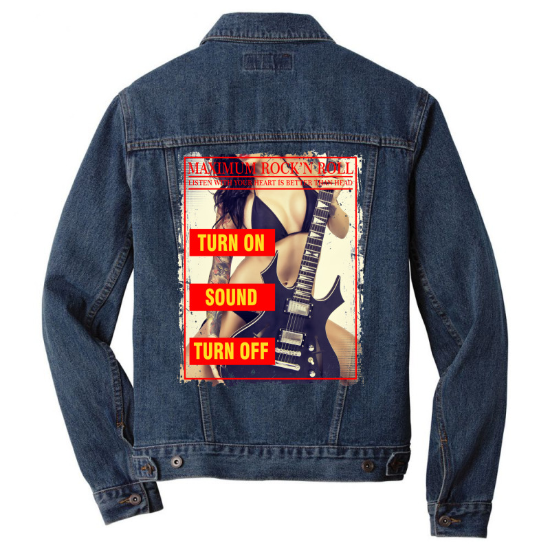 Guitar Sexy Bikini Men Denim Jacket by glealcongerj | Artistshot