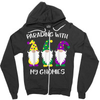 Parading With My Gnomies Mardi Gras Funny Gifts T Shirt Zipper Hoodie | Artistshot