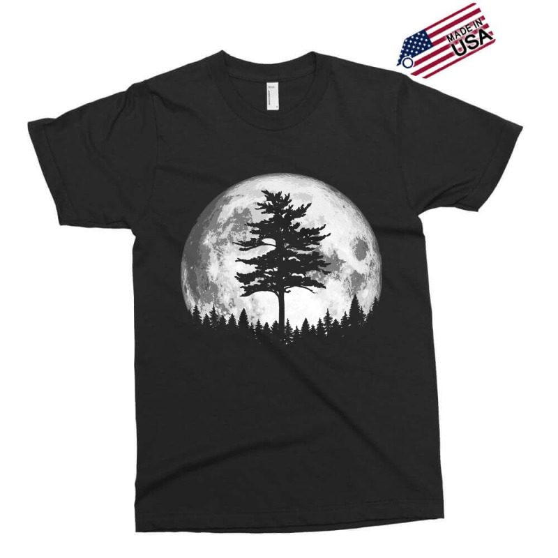 Retro Full Moon & Minimalist Pine Tree Vintage Graphic Pullover Hoodie Exclusive T-shirt | Artistshot