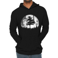 Retro Full Moon & Minimalist Pine Tree Vintage Graphic Pullover Hoodie Lightweight Hoodie | Artistshot