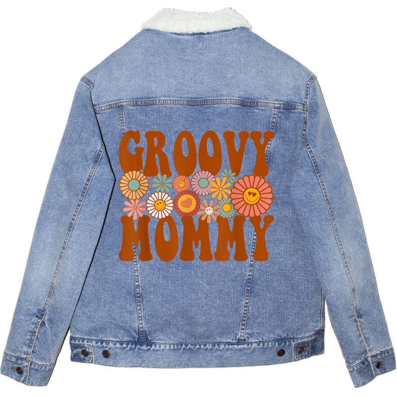 Retro Groovy Mommy Matching Family 1st Birthday Party Unisex Sherpa-lined Denim Jacket | Artistshot