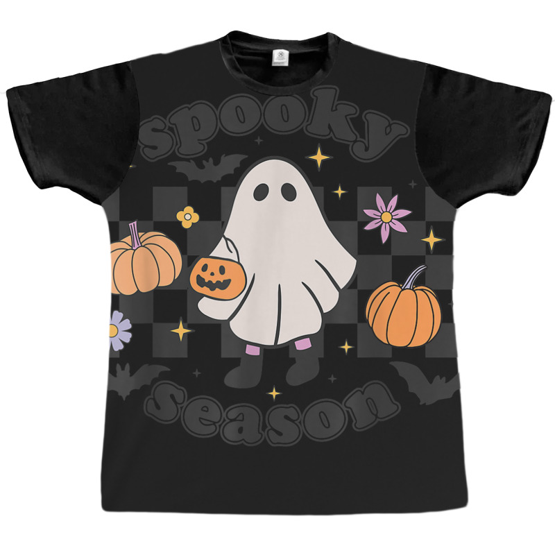 Retro Groovy Spooky Season Halloween Ghost Boo Fall Autumn Graphic T-shirt | Artistshot