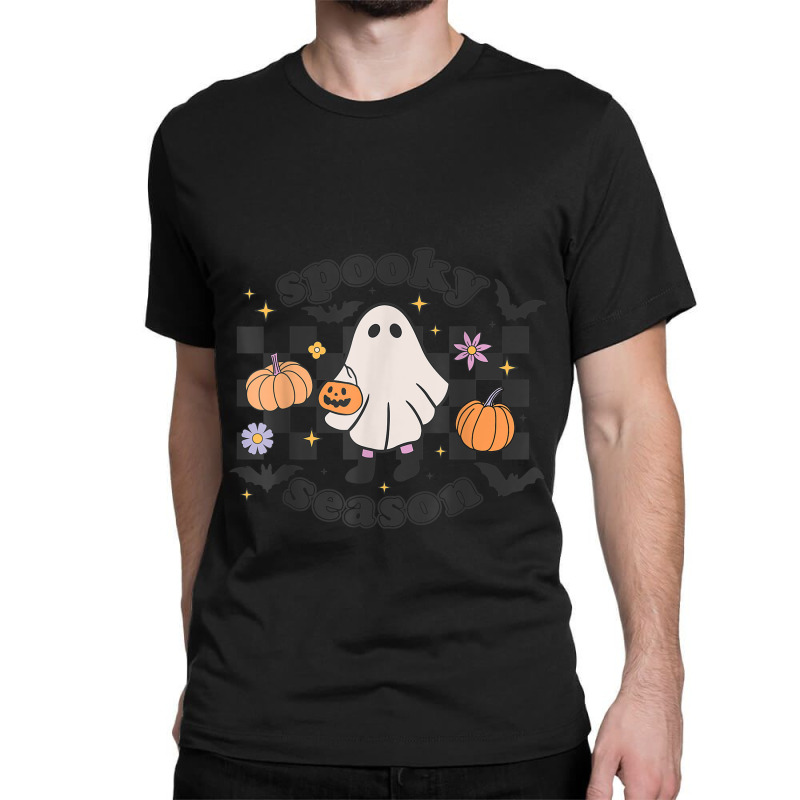 Retro Groovy Spooky Season Halloween Ghost Boo Fall Autumn Classic T-shirt | Artistshot