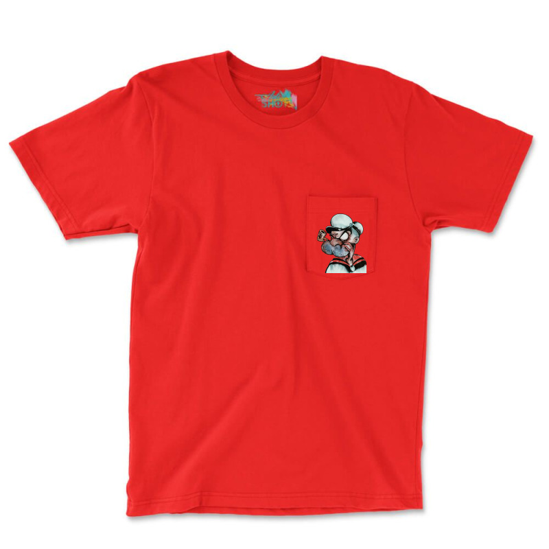 Popeye Old Angry Man Pocket T-Shirt by alwatpuahl | Artistshot