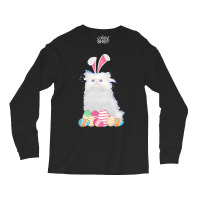 Easter Day T  Shirt Easter Cat Persian With Bunny Ears & Eggs Gift T Long Sleeve Shirts | Artistshot