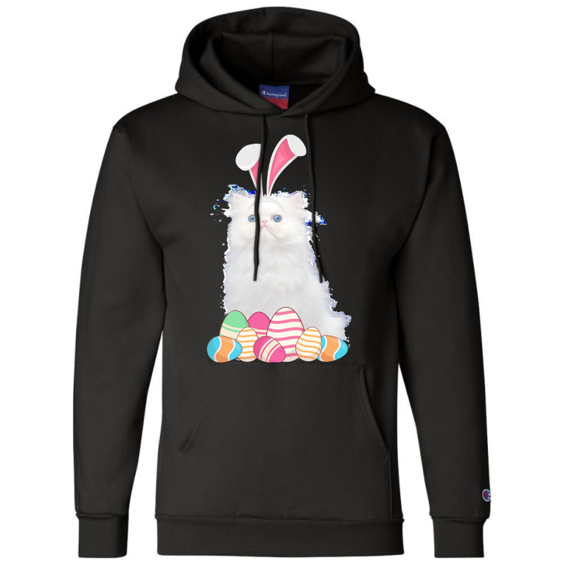 Easter Day T  Shirt Easter Cat Persian With Bunny Ears & Eggs Gift T Champion Hoodie | Artistshot