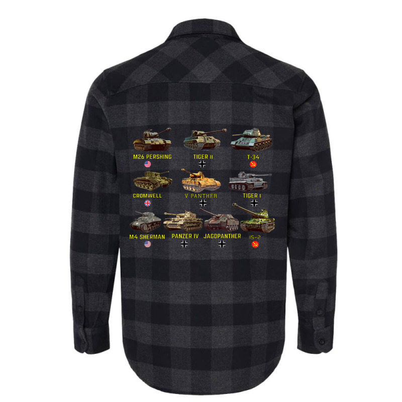 Top Ten Best Ww2 Tanks M4 Sherman Panzer Iv Tiger Ii T-34 Flannel Shirt by RobertRayColton | Artistshot