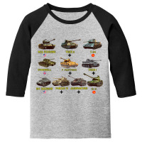 Top Ten Best Ww2 Tanks M4 Sherman Panzer Iv Tiger Ii T-34 Youth 3/4 Sleeve | Artistshot