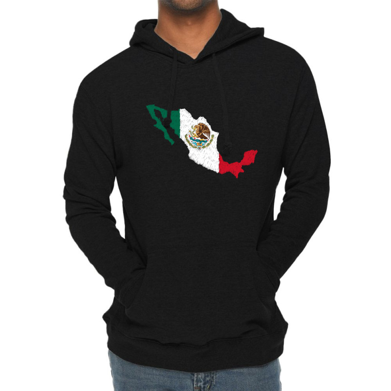 Mexico Map Flag Drawing Line Art Lightweight Hoodie by Erwin Saputra Art | Artistshot