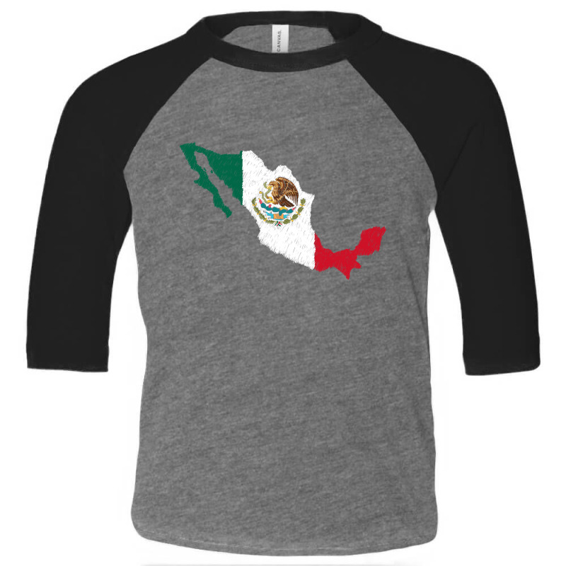 Mexico Map Flag Drawing Line Art Toddler 3/4 Sleeve Tee by Erwin Saputra Art | Artistshot