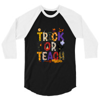 Retro Trick Or Teach Teacher Halloween Costume Men Women 3/4 Sleeve Shirt | Artistshot