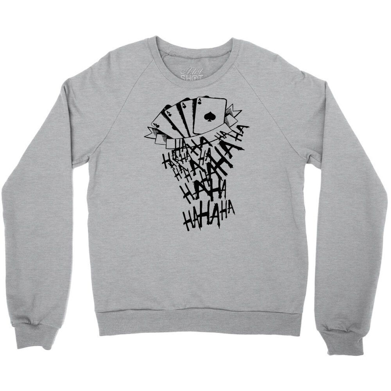 Custom Joker Tattoo Haha Crewneck Sweatshirt By Budi Artistshot