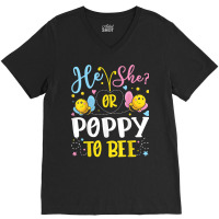 He Or She Poppy To Bee Gender Reveal Funny T Shirt V-neck Tee | Artistshot