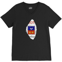 Mayotte Map Flag Drawing Line Art V-neck Tee | Artistshot