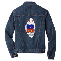 Mayotte Map Flag Drawing Line Art Men Denim Jacket | Artistshot