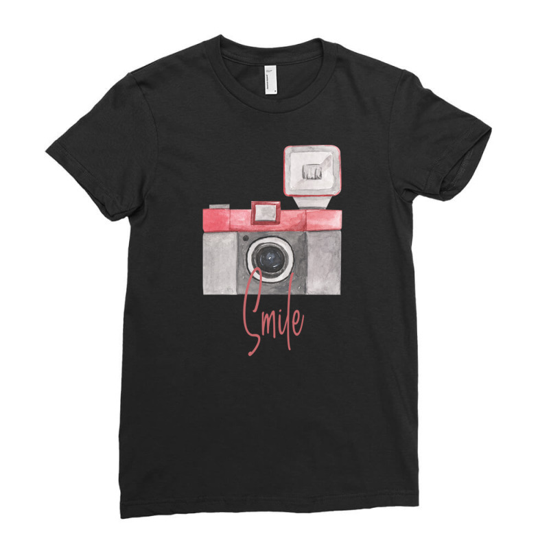 Smile Camera For Photographers Ladies Fitted T-Shirt by Atep | Artistshot