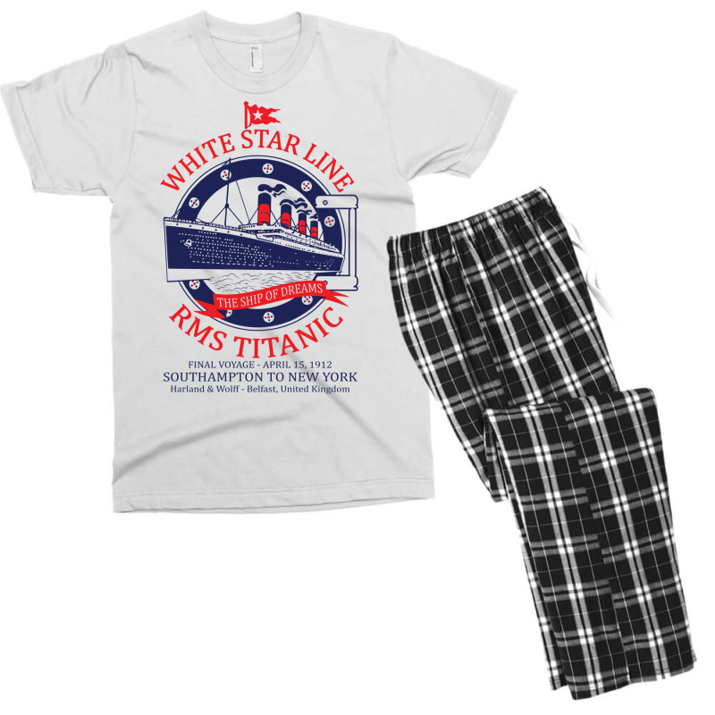 White Star Line   Titanic Men's T-shirt Pajama Set | Artistshot