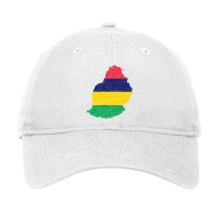 Mauritius Map Flag Drawing Line Art Adjustable Cap | Artistshot