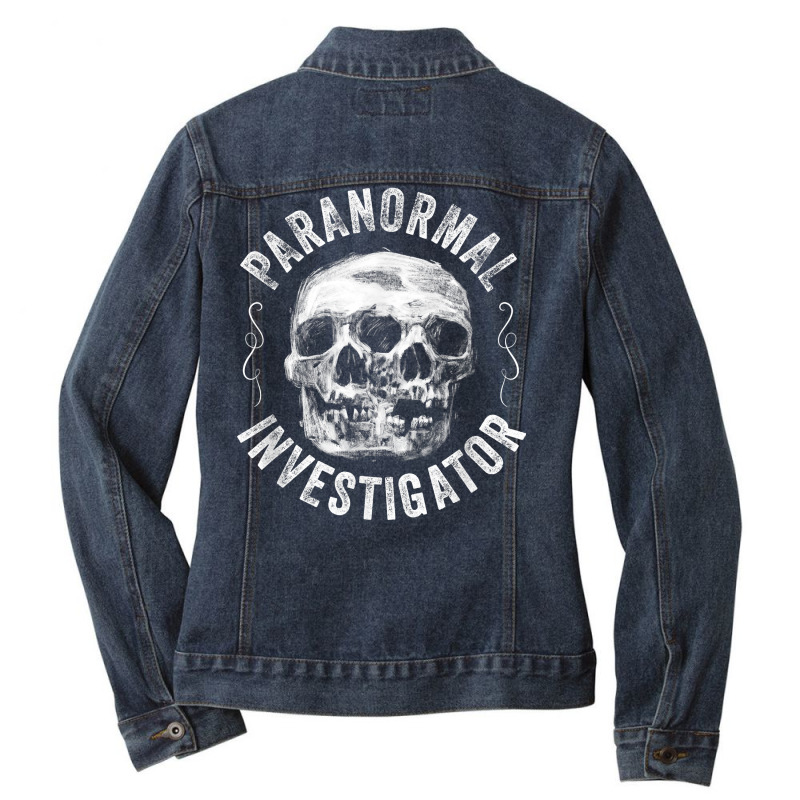 Ghost Hunting Paranormal Investigator T Shirt Ladies Denim Jacket by simonettemjnn | Artistshot