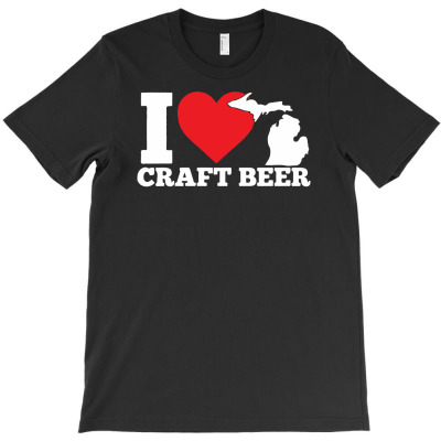 Ladies I Love Michigan Craft Beer T-shirt Designed By Budi Darman