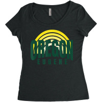 Groovy Eugene Green Yellow Old School Striped Eugene Oregon T Shirt Women's Triblend Scoop T-shirt | Artistshot