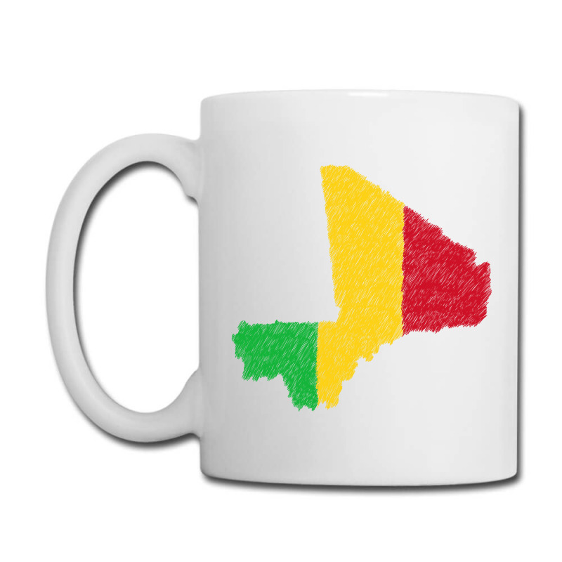 Mali Map Flag Drawing Line Art Coffee Mug | Artistshot