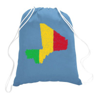 Mali Map Flag Drawing Line Art Drawstring Bags | Artistshot