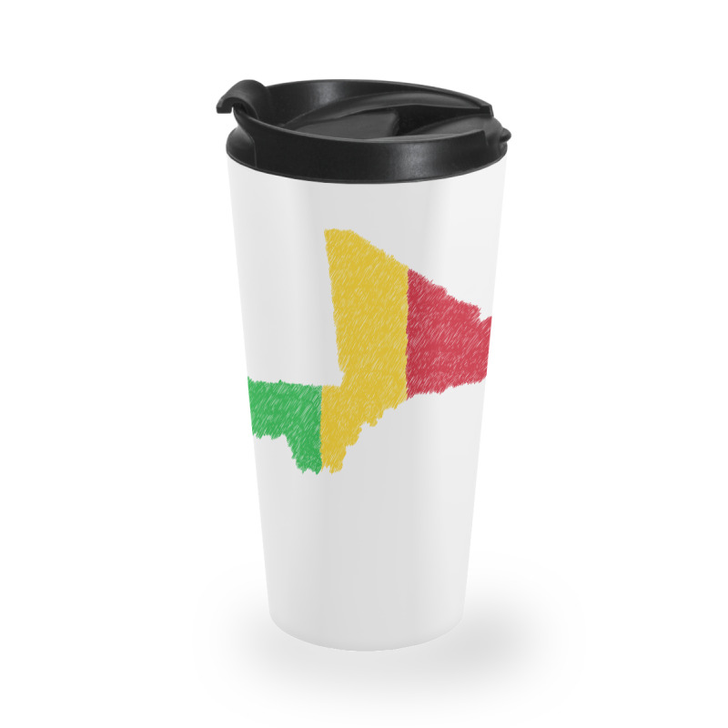 Mali Map Flag Drawing Line Art Travel Mug | Artistshot