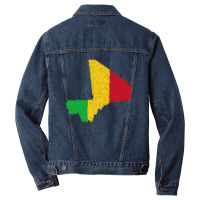 Mali Map Flag Drawing Line Art Men Denim Jacket | Artistshot