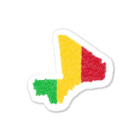 Mali Map Flag Drawing Line Art Sticker | Artistshot