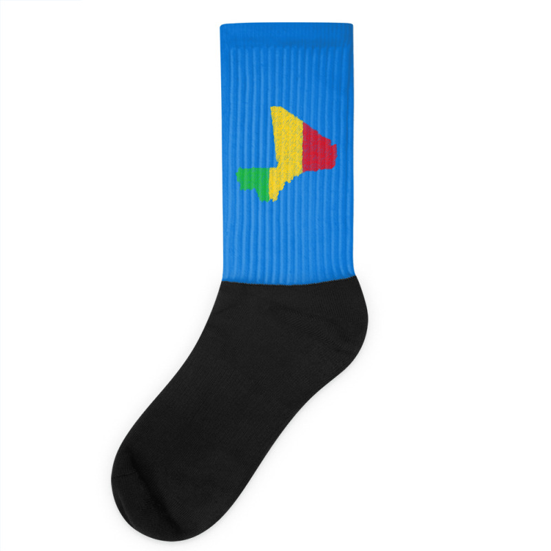 Mali Map Flag Drawing Line Art Socks | Artistshot