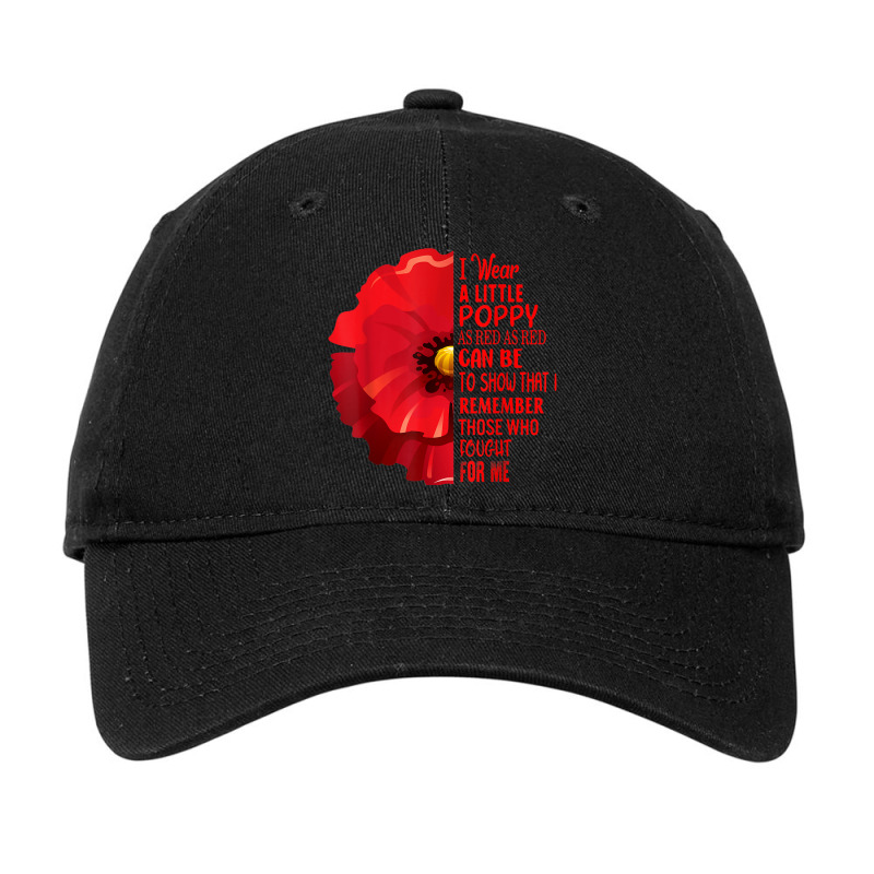 Veterans Day Lest We Forget Red Poppy Flower Usa Memorial Adjustable Cap | Artistshot