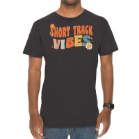 Groovy Short Track Vibes Costume Happy Teachers School Retro T Shirt Vintage T-shirt | Artistshot