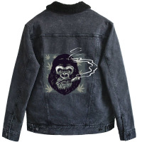 Smoking Angry Monkey Unisex Sherpa-lined Denim Jacket | Artistshot