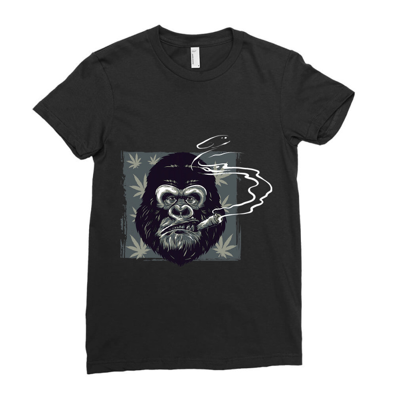 Smoking Angry Monkey Ladies Fitted T-Shirt by AURRADILLARD | Artistshot