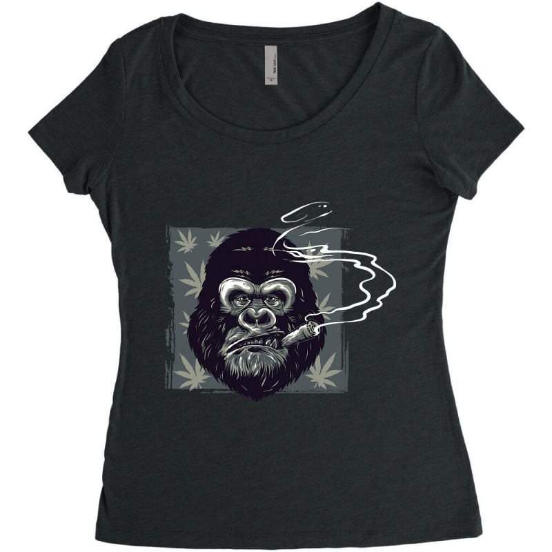 Smoking Angry Monkey Women's Triblend Scoop T-shirt by AURRADILLARD | Artistshot