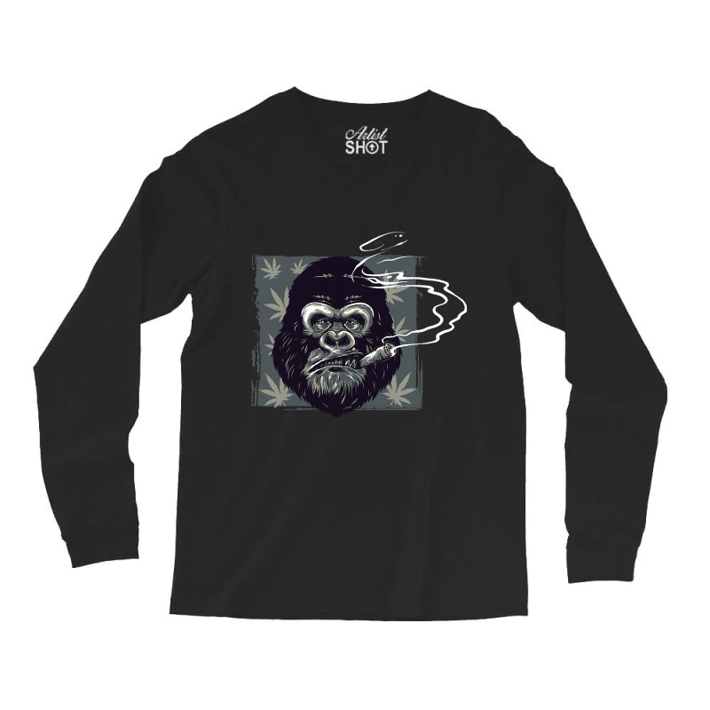 Smoking Angry Monkey Long Sleeve Shirts by AURRADILLARD | Artistshot