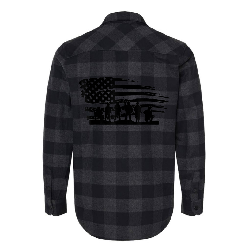 Vintage American Flag Soldiers Veterans Day Gifts Men Women Flannel Shirt | Artistshot