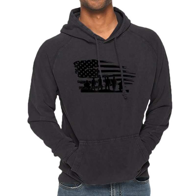 Vintage American Flag Soldiers Veterans Day Gifts Men Women Vintage Hoodie | Artistshot