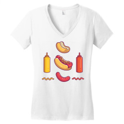 hotdog ingredient elements Women's V-Neck T-Shirt | Artistshot