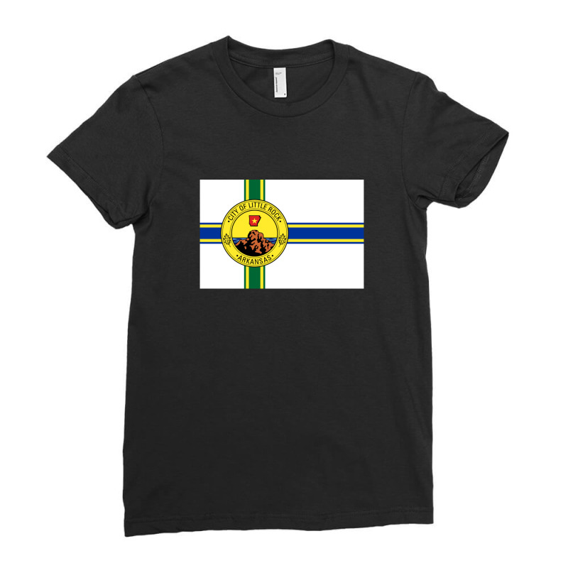 Official Little Rock Arkansas Flag - Rock The Little Rock Flag Ladies Fitted T-Shirt by ChristineErevelles | Artistshot